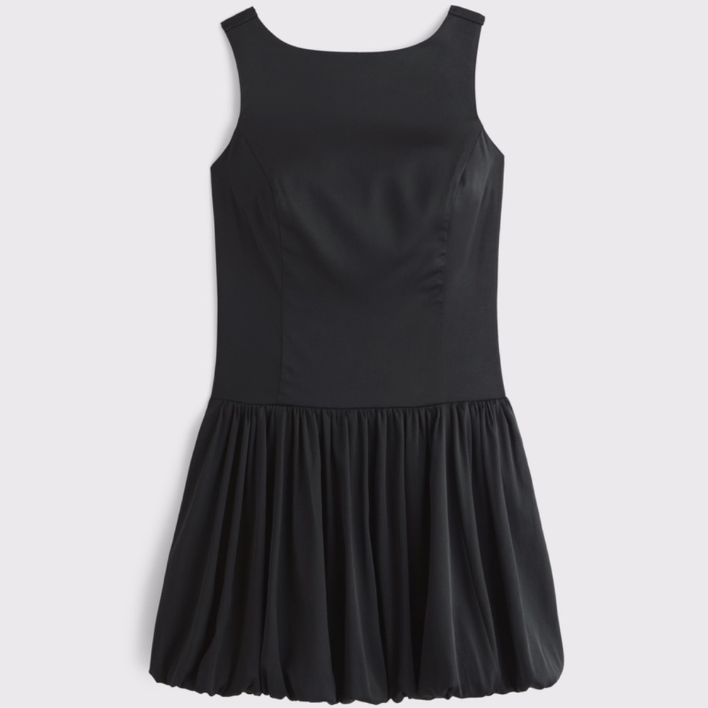 Abercrombie & Fitch Black Satin Bubble Dress